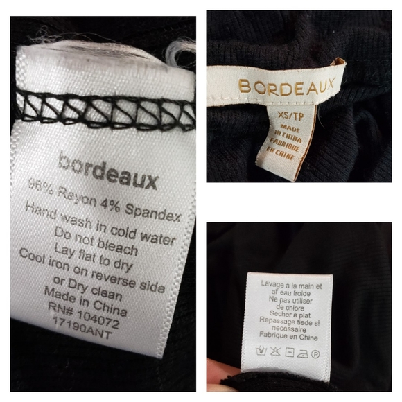 Bordeaux Anthropologie Abbie Black Cowl Neck Ribbed Oversize Sweater Sz XS - Picture 5 of 5